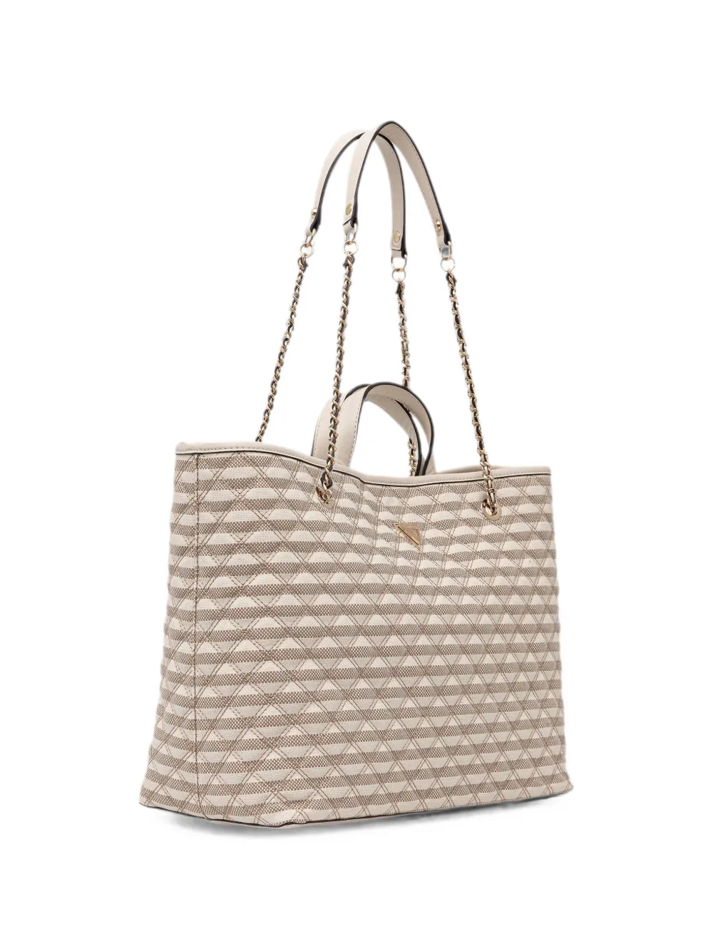 GUESS USA Giully gewatteerde shopper met strepen Beige