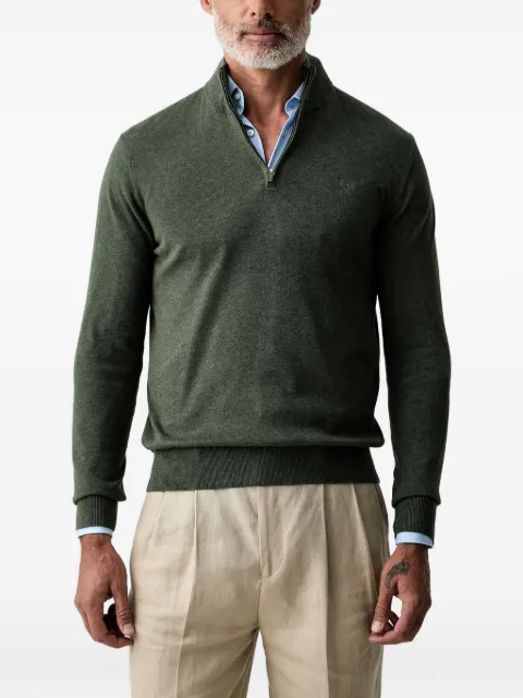 Hackett London quarter-zip embroidered-logo sweater