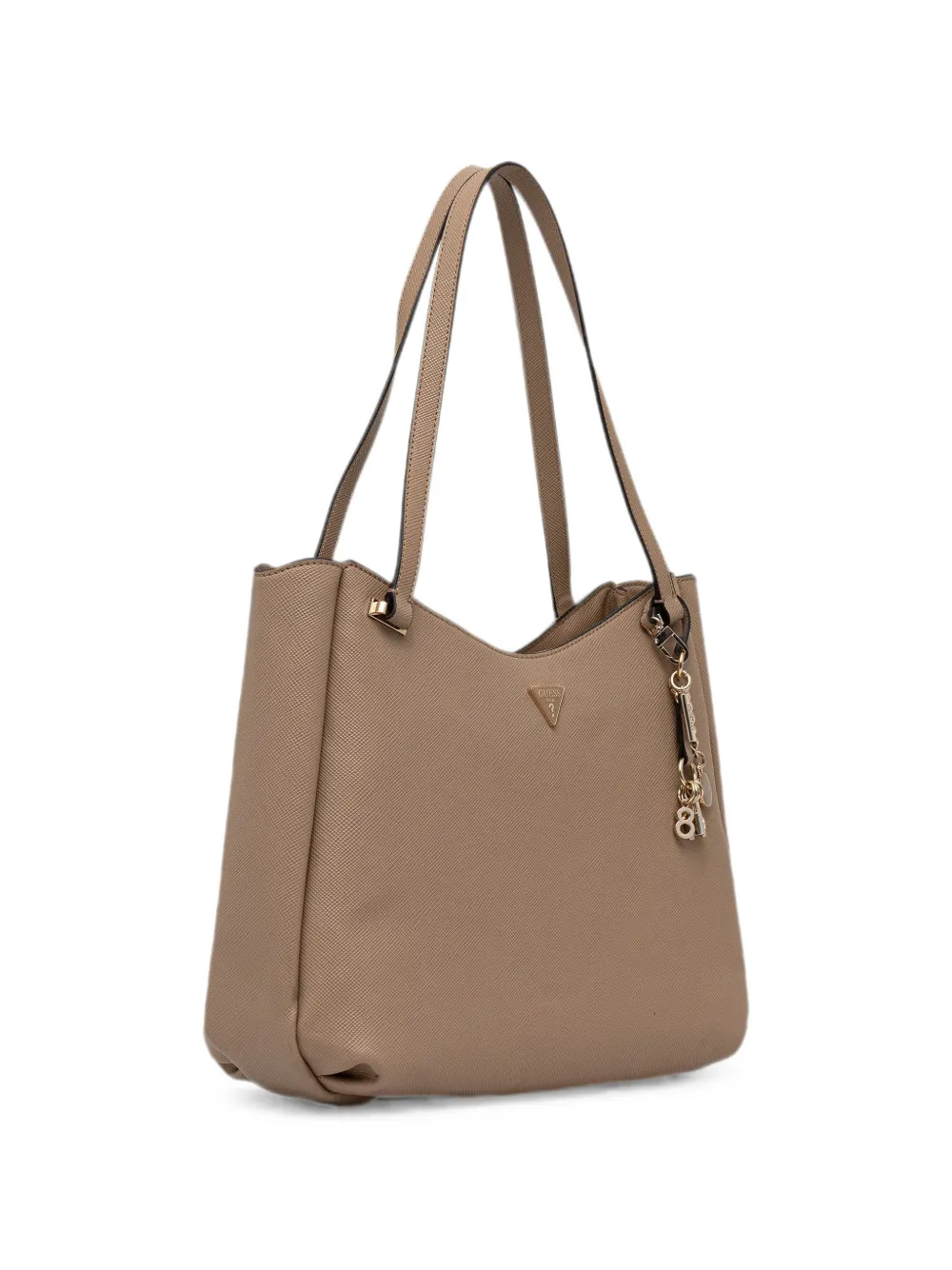 GUESS USA Gilda shopper met saffiano-effect en logo-plakkaat Beige