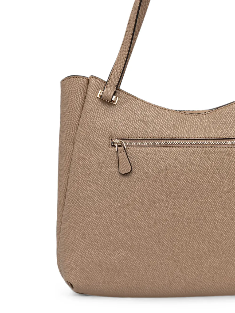 GUESS USA Gilda shopper met saffiano-effect en logo-plakkaat Beige