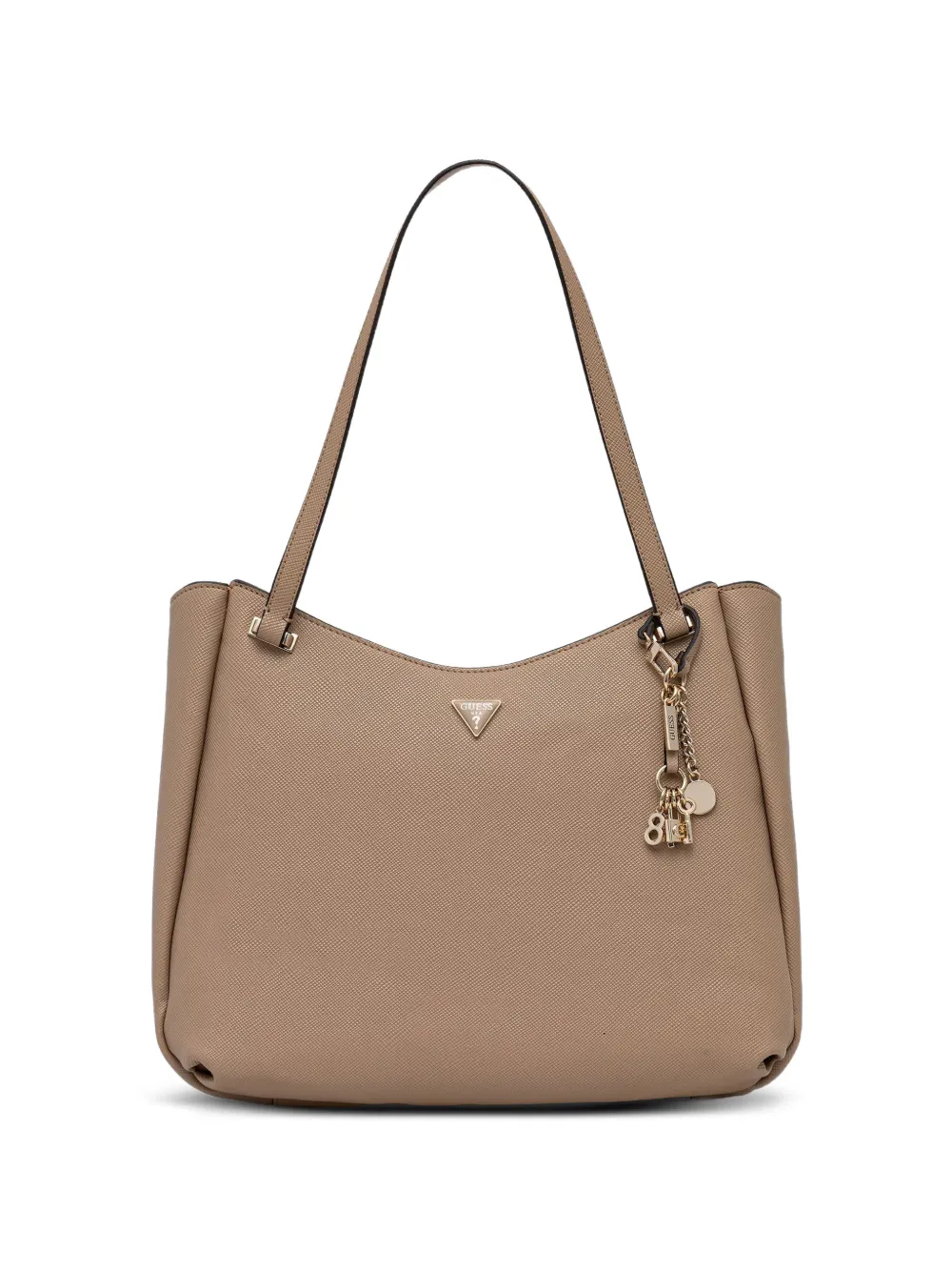 GUESS USA Gilda logo-plaque saffiano-effect tote bag - Nude