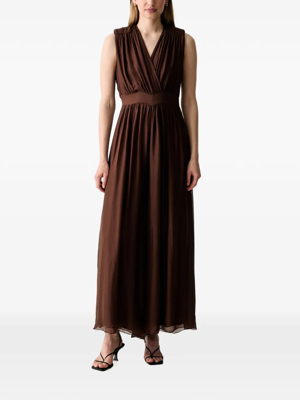 Haveone gathered sleeveless jumpsuit - Marrone