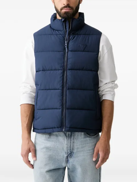GUESS USA quilted logo-patch gilet