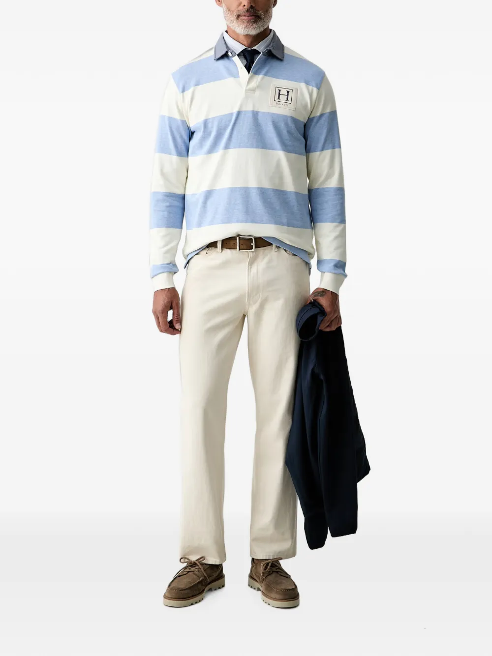 Hackett London Gestreept poloshirt Beige