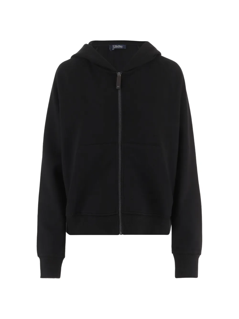 'S Max Mara logo-embroidered zip-up hoodie - Black