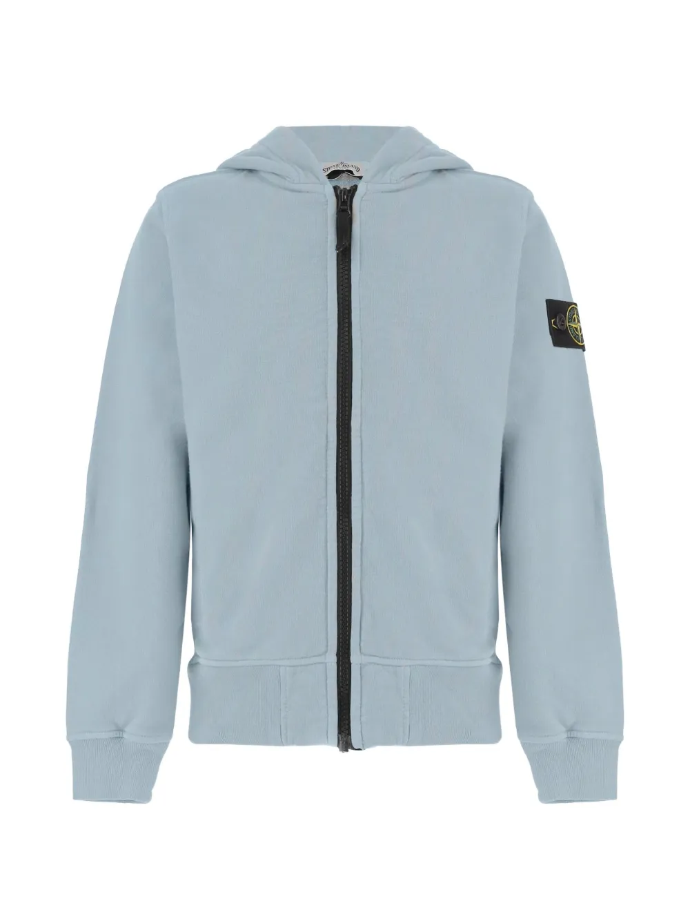Stone Island Junior logo-patch zip-up hoodie - Blu