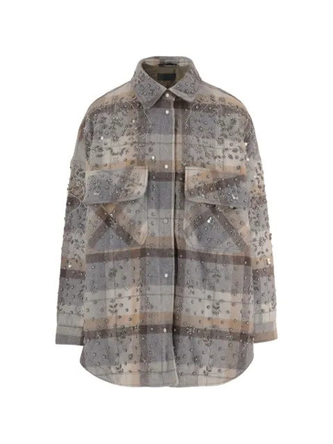 Stella McCartney check-pattern embroidered jacket