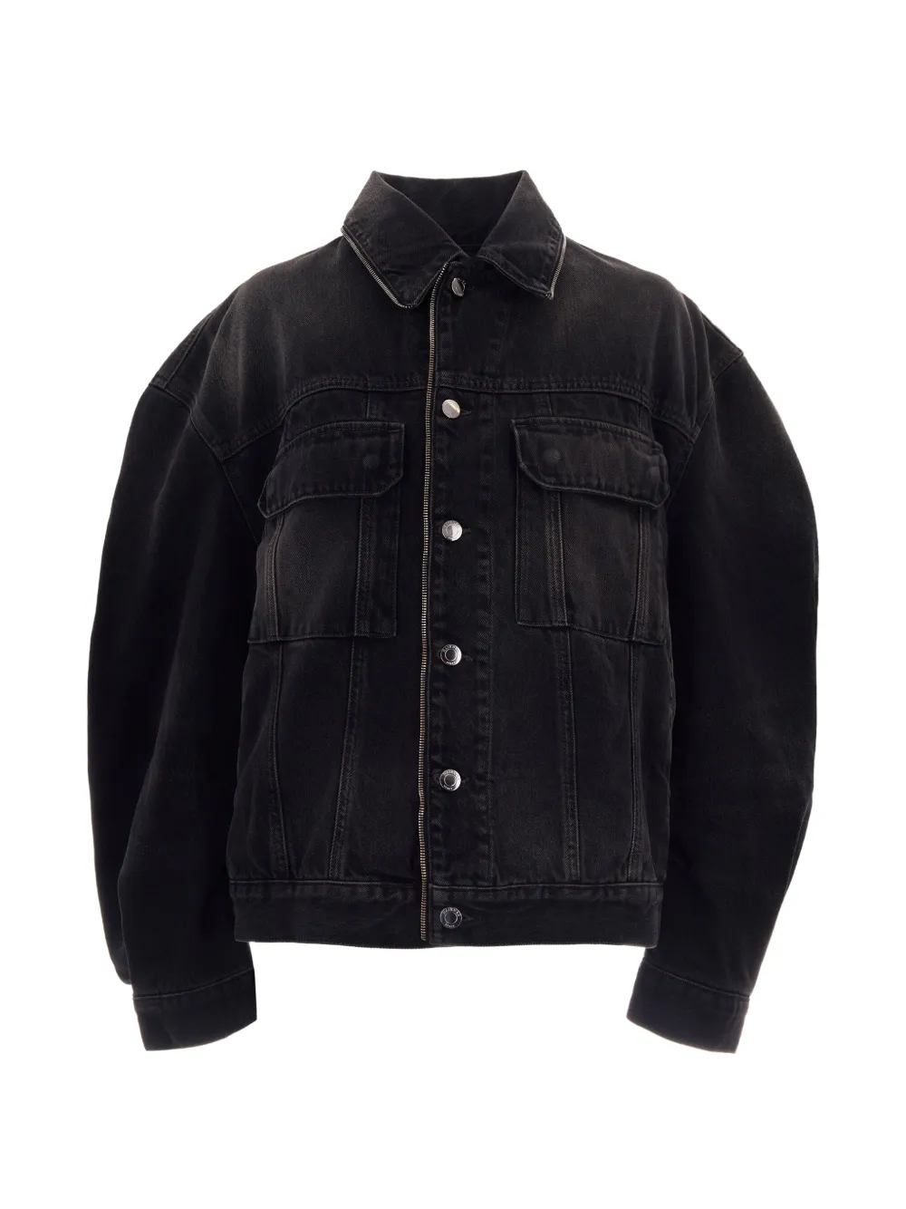 Haikure zip-detail denim jacket - Schwarz