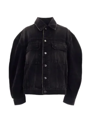 Sacai パフスリーブ デニムジャケット | ブラック | FARFETCH JP