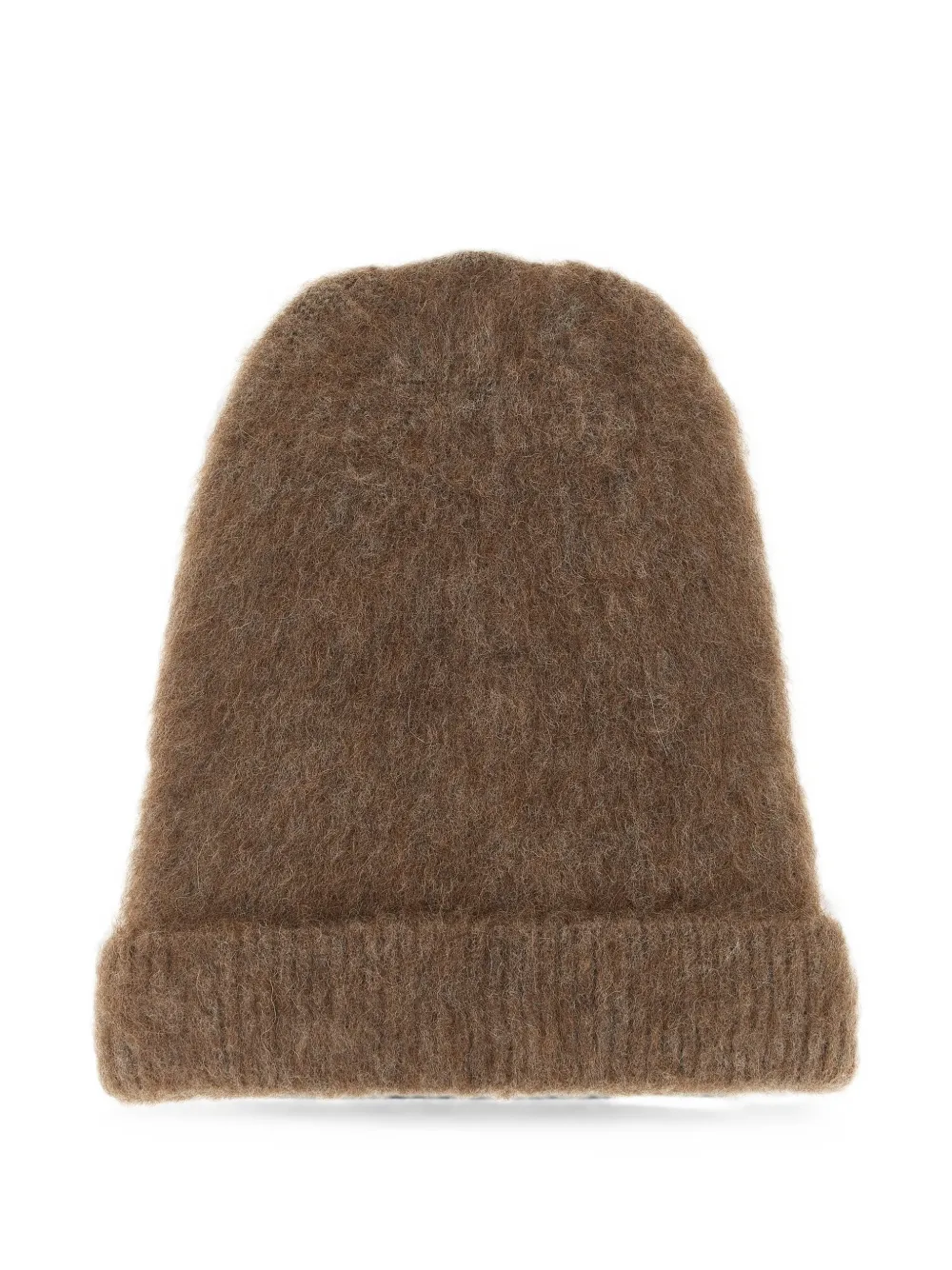 Maison Margiela Four Stitches brushed-finish beanie hat - Marrone