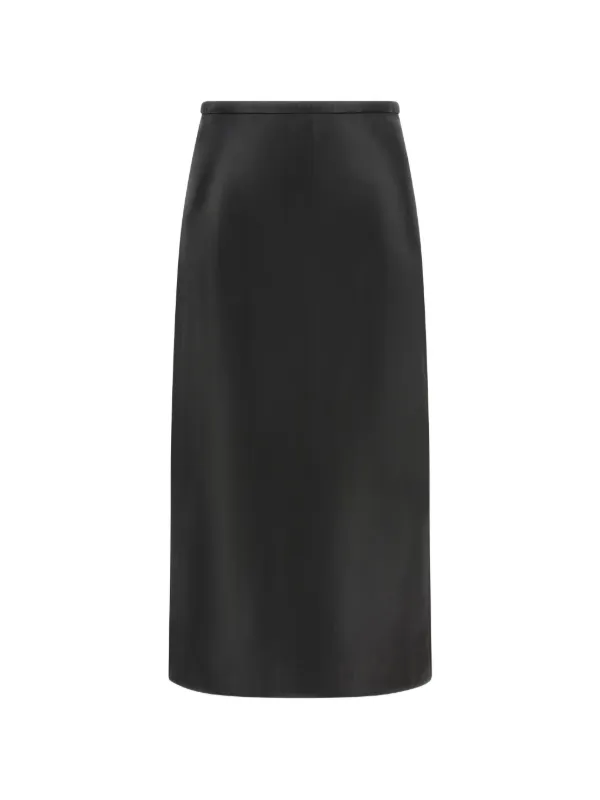 Co High-waisted Leather Midi Skirt in Black