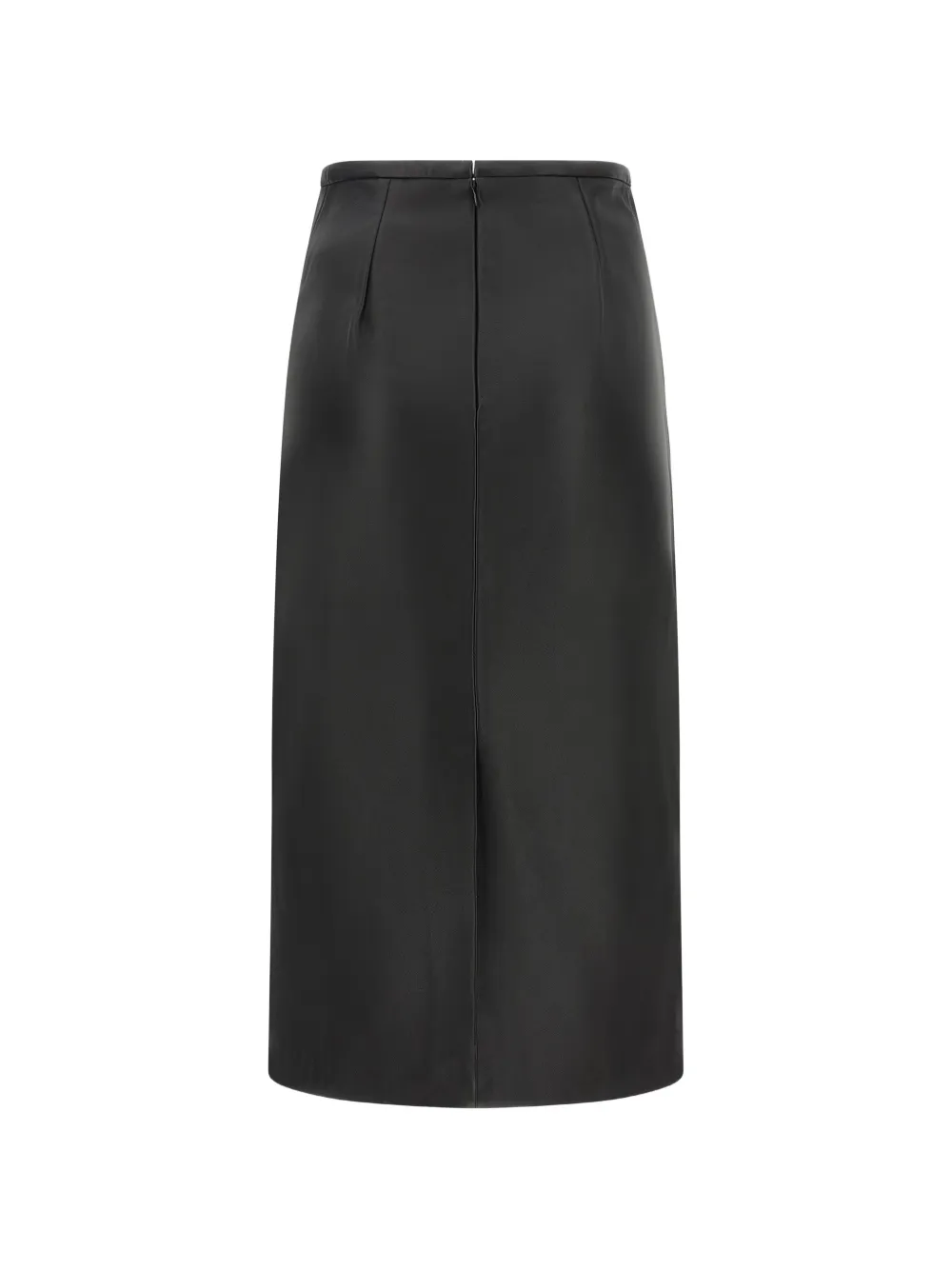 Co High-waisted Leather Midi Skirt in Black, view 2