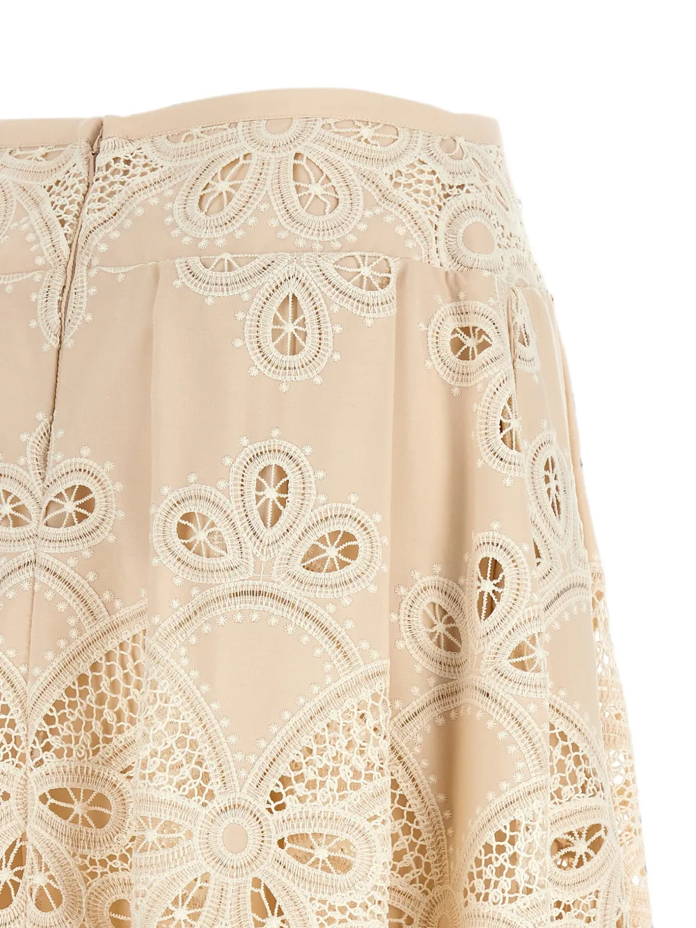 Elie Saab Maxi-rok met borduurwerk Beige