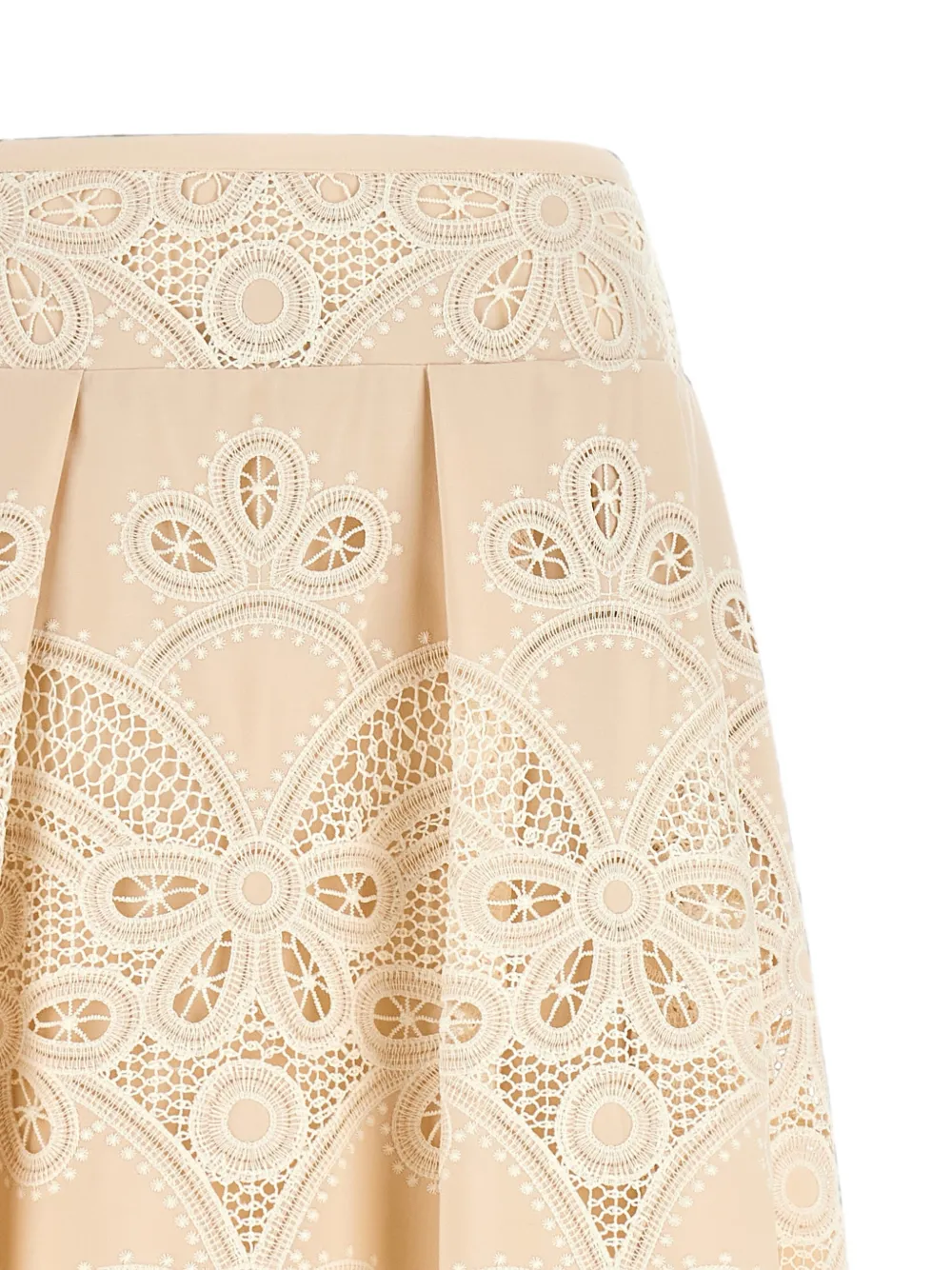 Elie Saab Maxi-rok met borduurwerk Beige