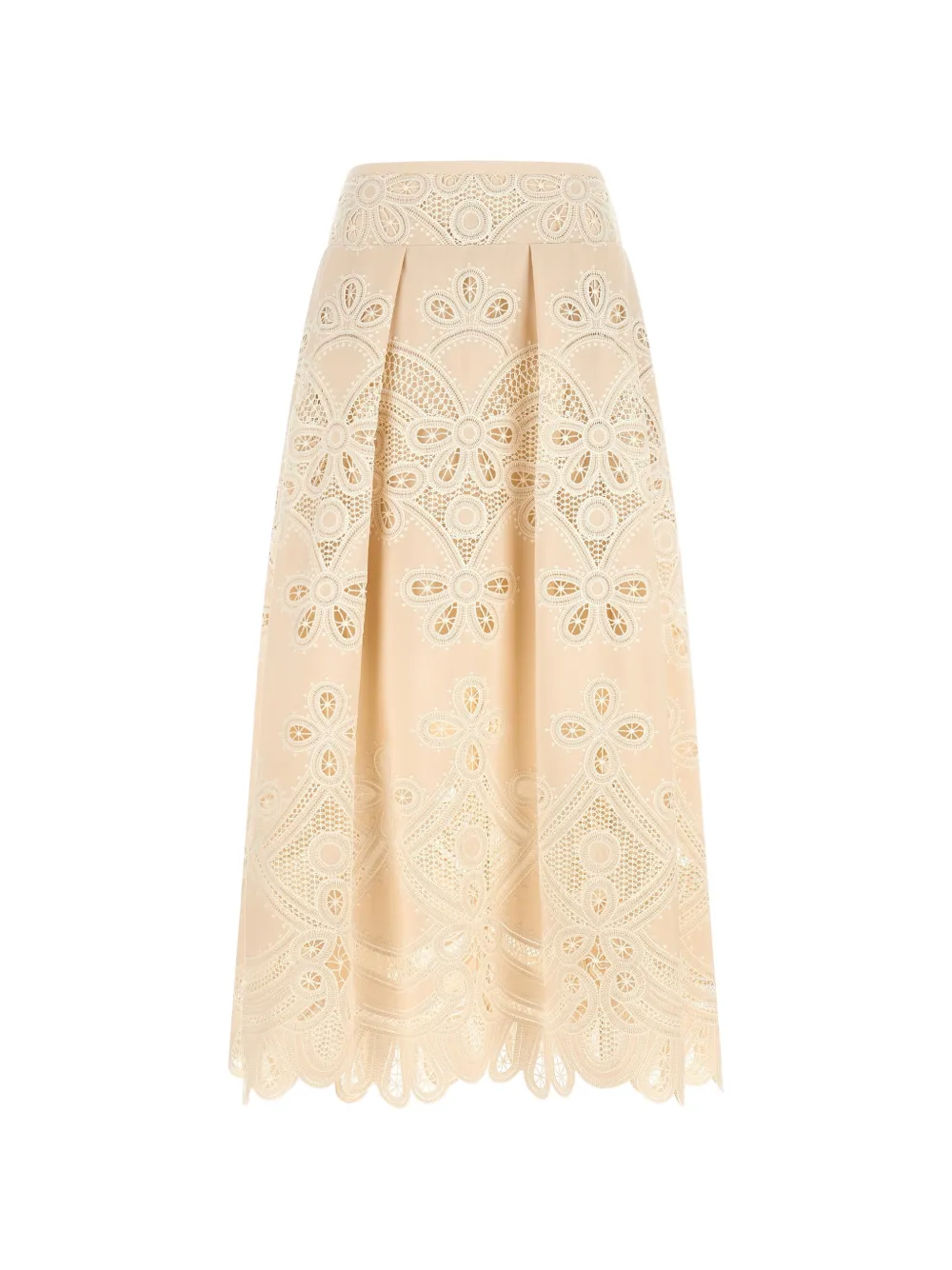 Elie Saab Maxi-rok met borduurwerk Beige