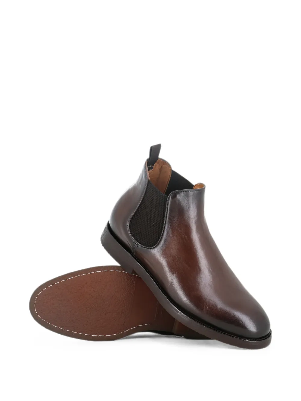 Officine Creative leather elasticated-panel ankle boots Bruin