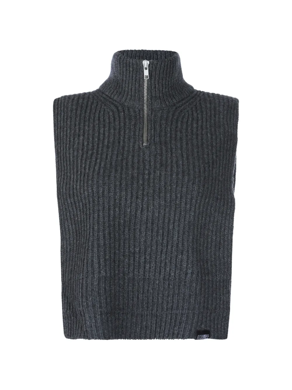 MM6 Maison Margiela Gerippte Weste mit kurzem Reißverschluss - Grau