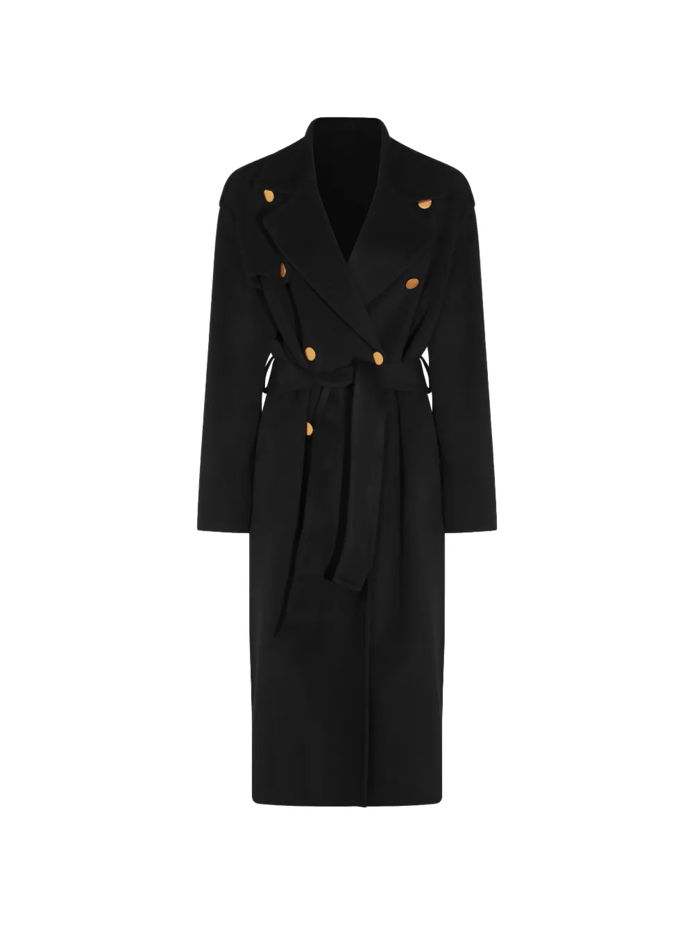 Alberta Ferretti Doppelreihiger Mantel mit Gürtel - Schwarz