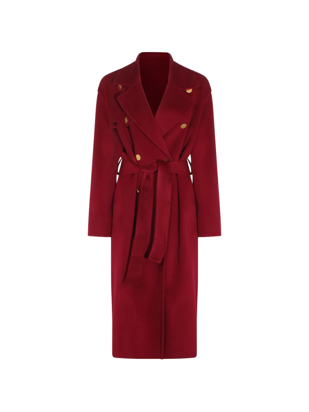 Alberta Ferretti belted double-breasted coat - Red