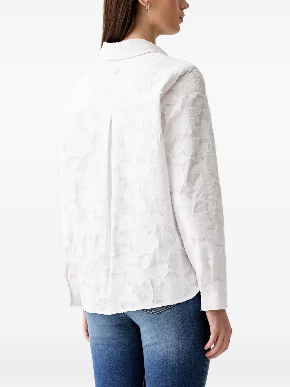 Joop! Overhemd met bloemen-jacquard Wit