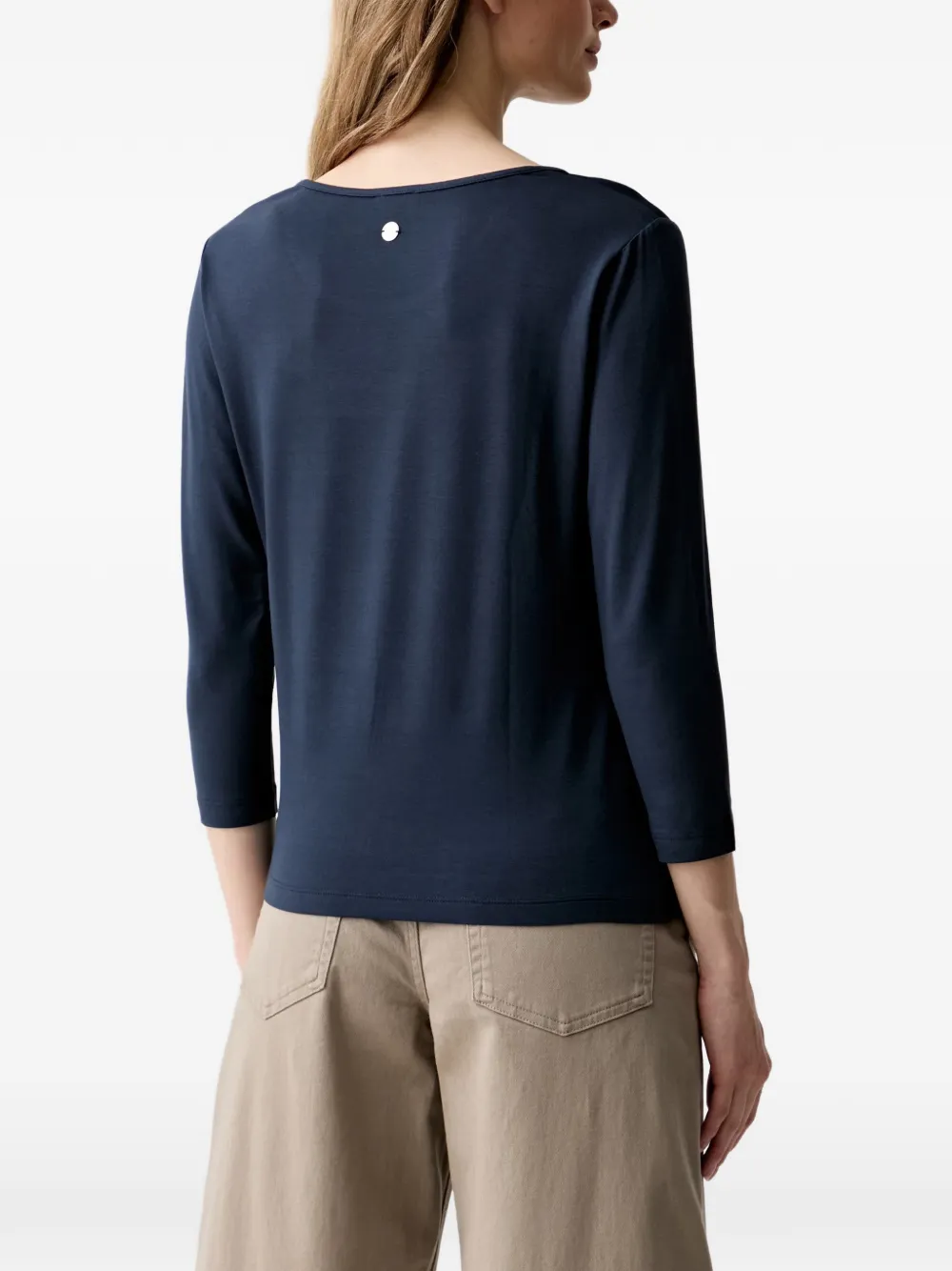 Joop! T-shirt met cropped mouwen Blauw
