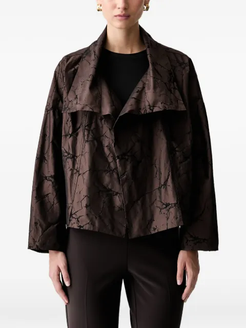 Joseph Ribkoff chaqueta drapeada con motivo jaspeado