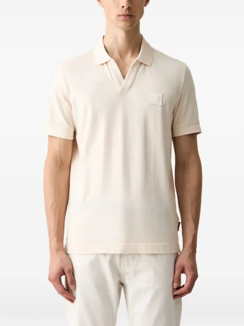 Joop! logo-patch V-neck shirt