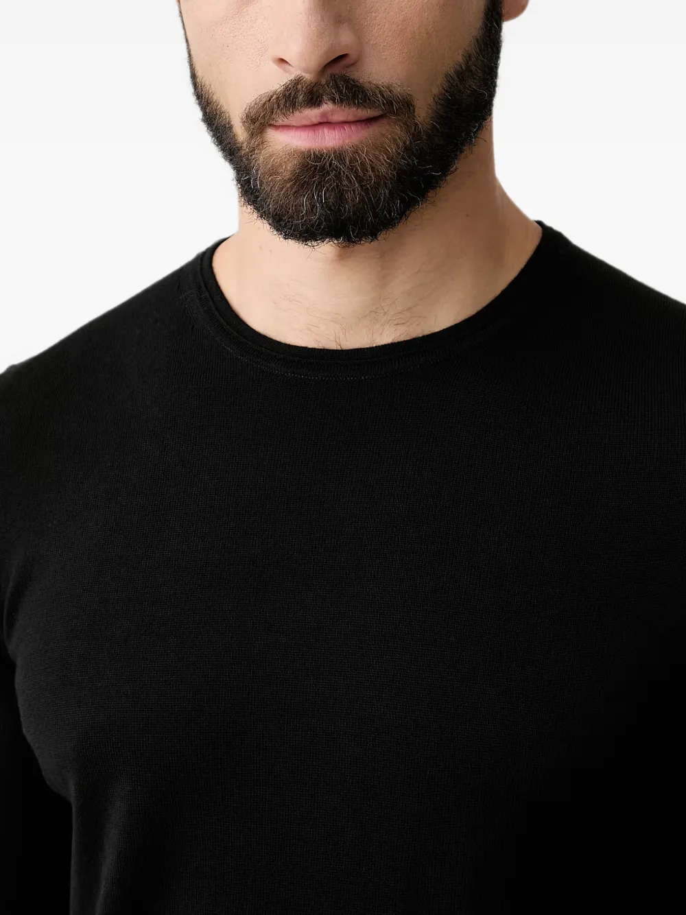 Joop! Sweater met logoplakkaat Zwart