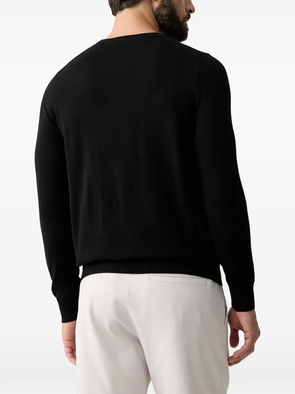 Joop! Sweater met logoplakkaat Zwart