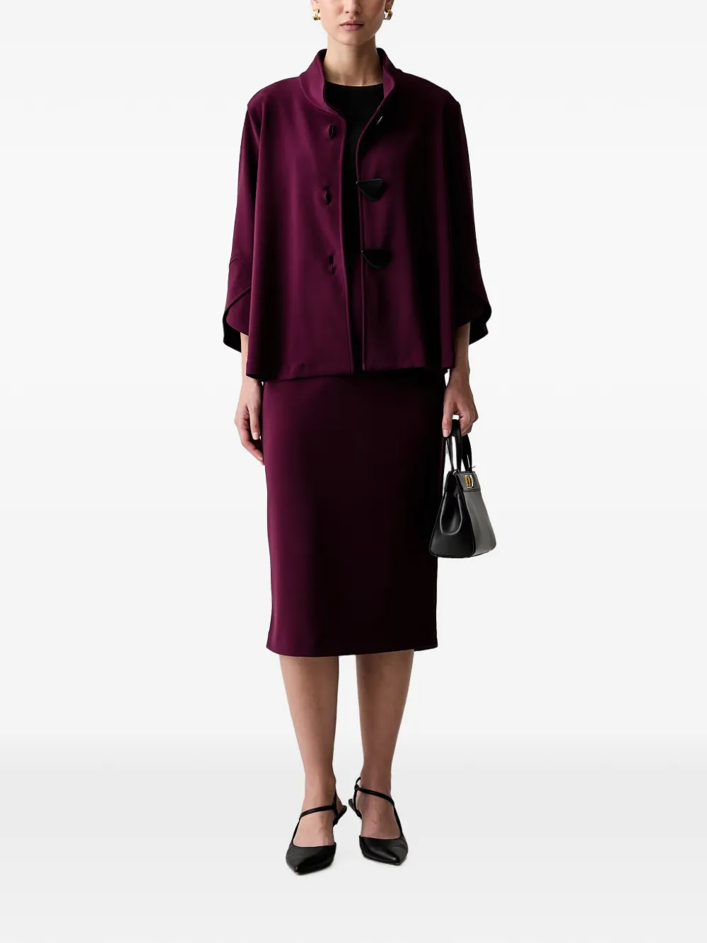 Joseph Ribkoff Midi-rok met split Rood