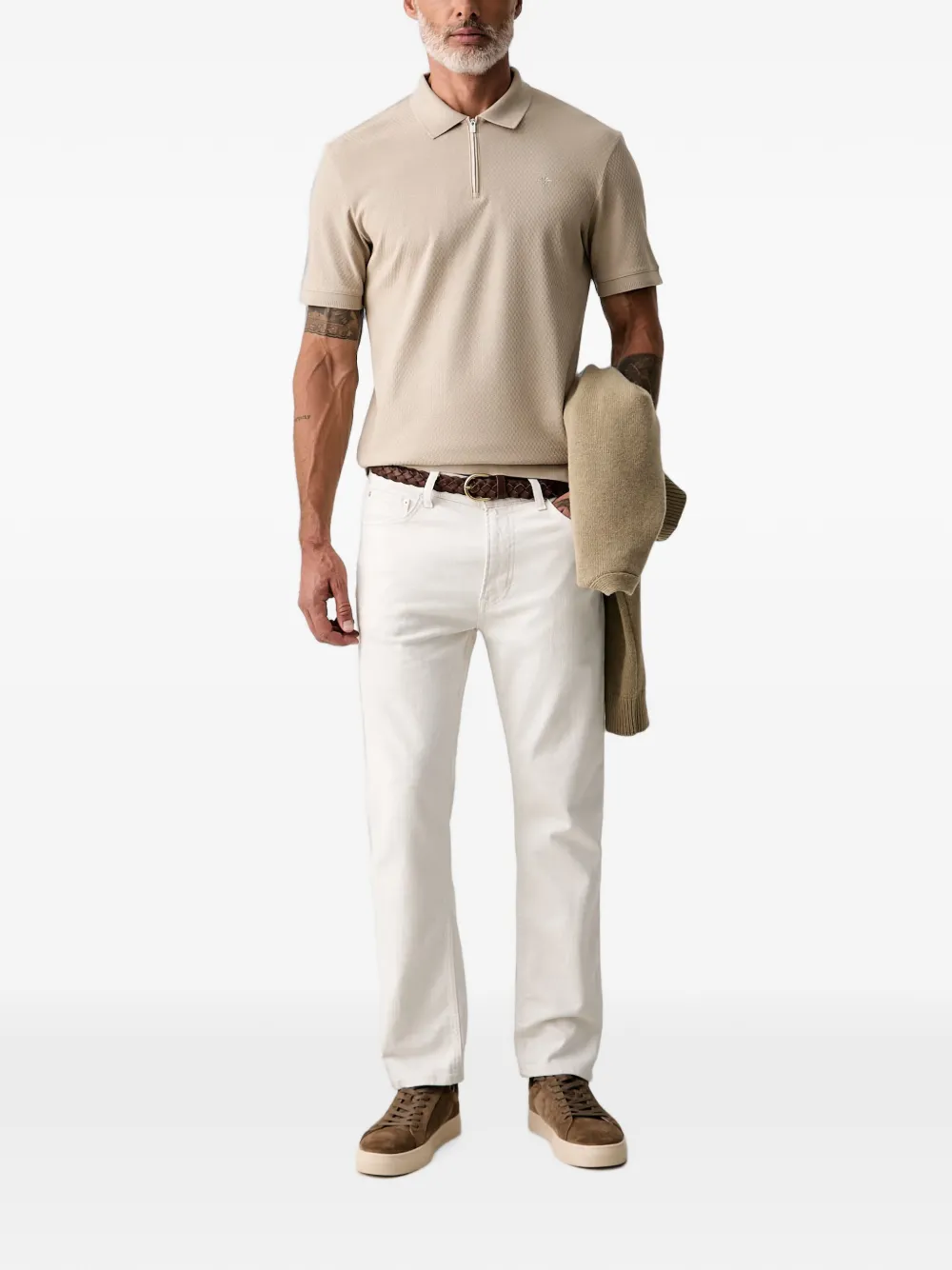 Joop! Poloshirt met rits Beige