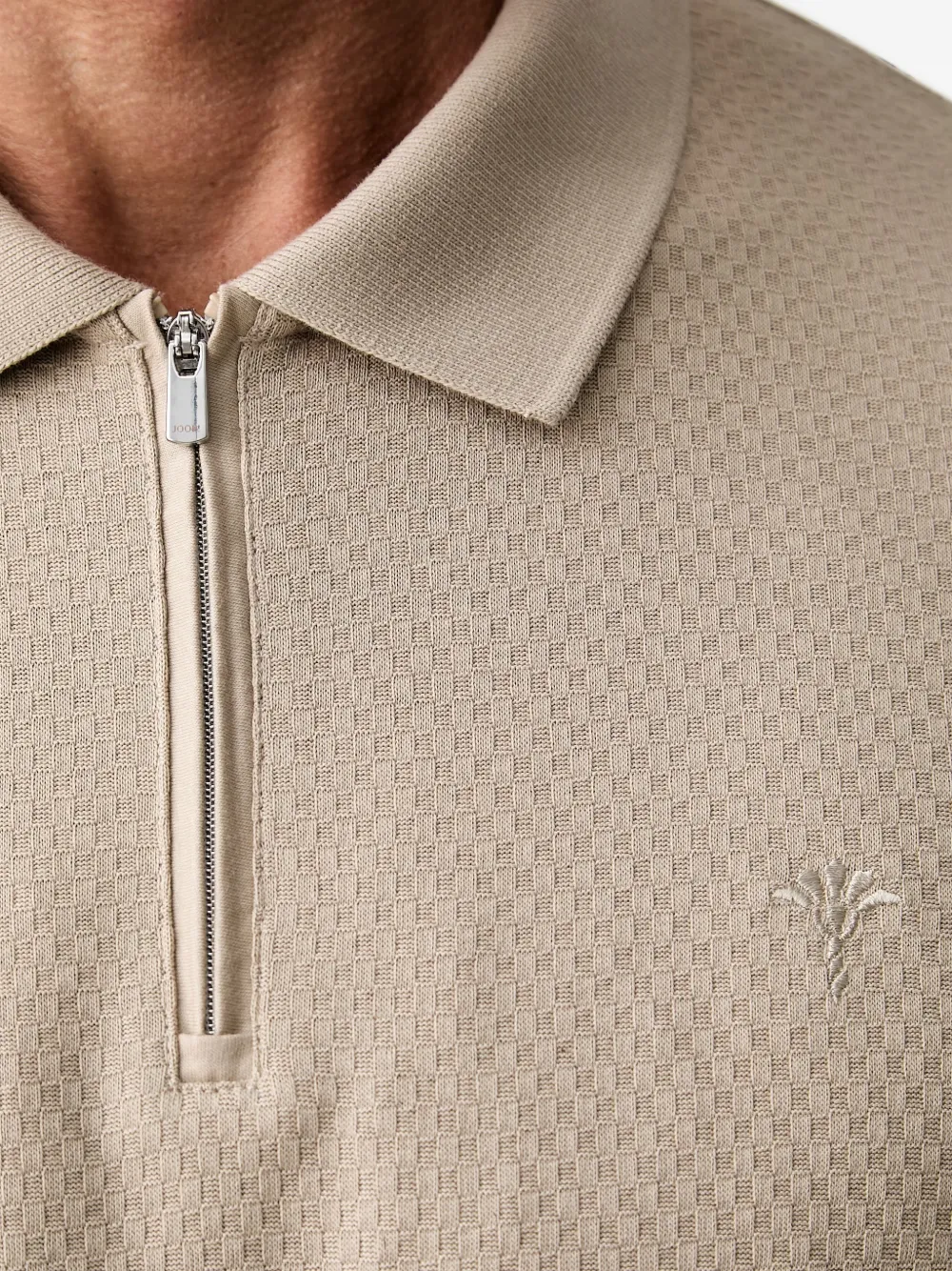 Joop! Poloshirt met rits Beige