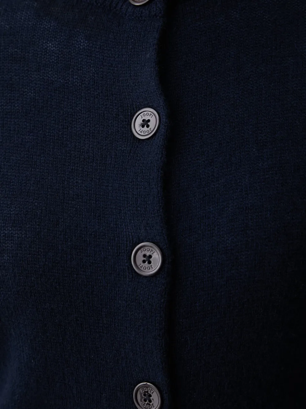 Joop! Vest met geribbelde afwerking en knopen Blauw
