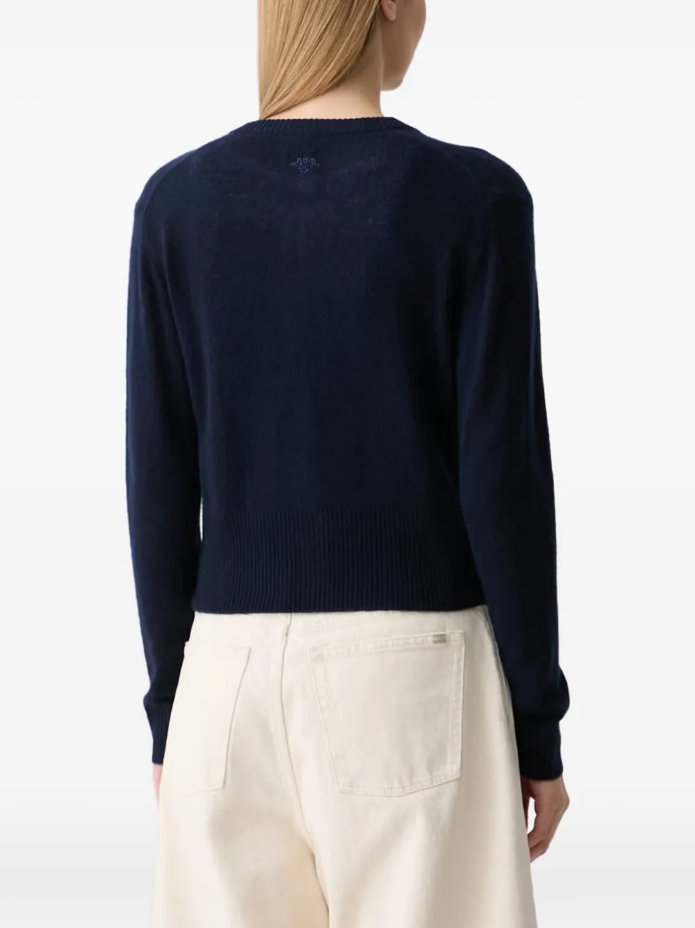 Joop! Vest met geribbelde afwerking en knopen Blauw