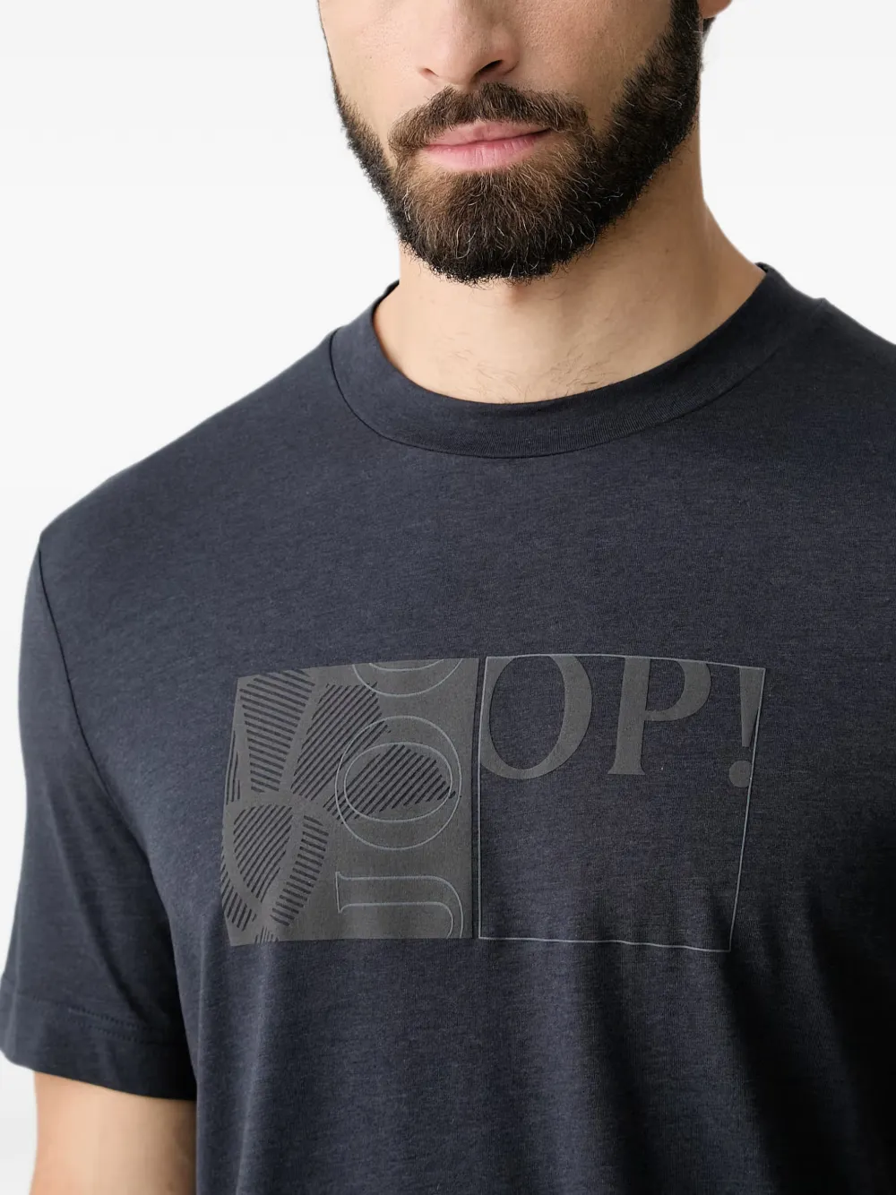 Joop! T-shirt met logoprint Blauw