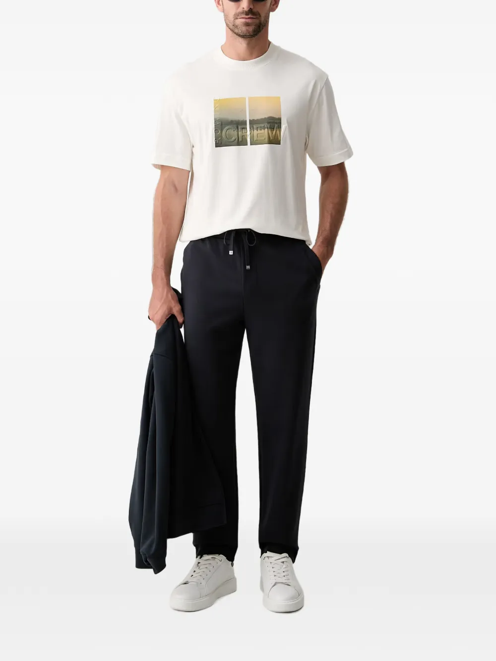 Joop! T-shirt met print Wit