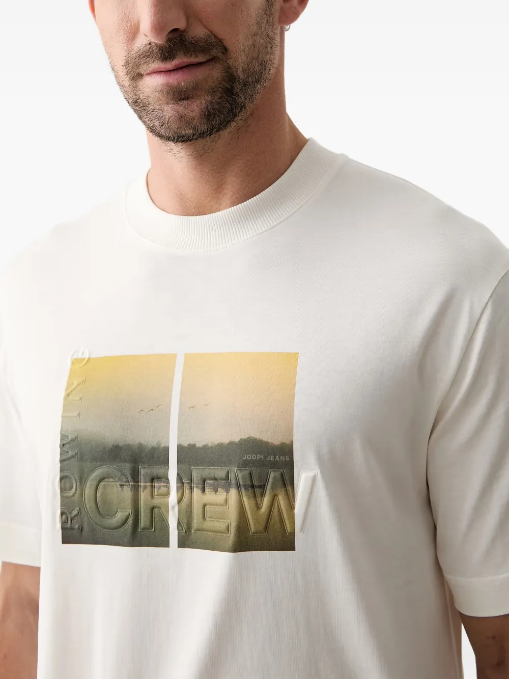 Joop! T-shirt met print Wit