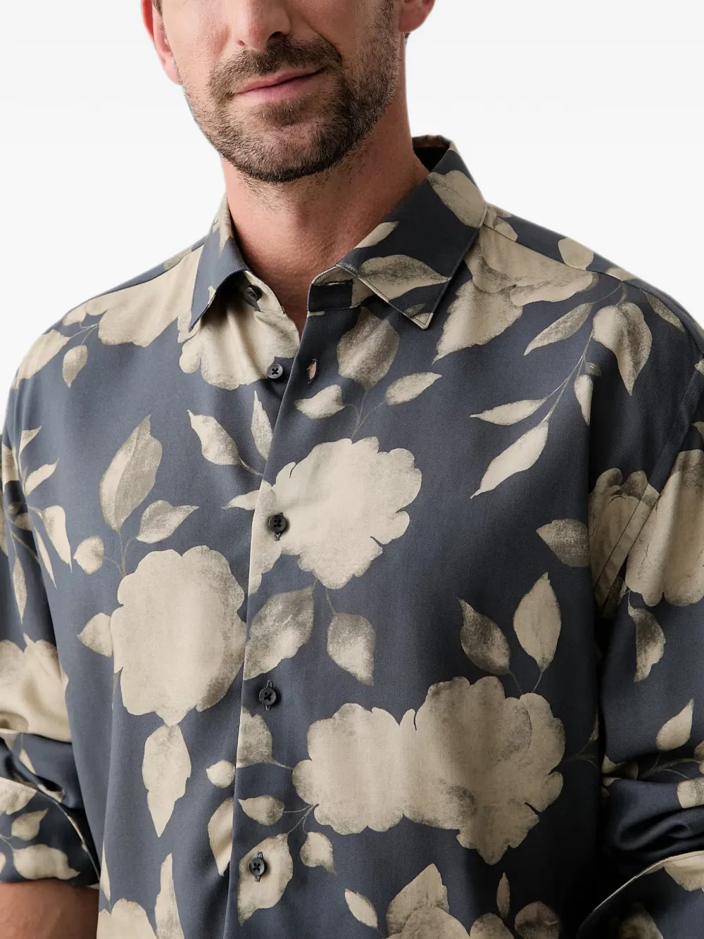 Joop! Overhemd met bloemenprint Blauw