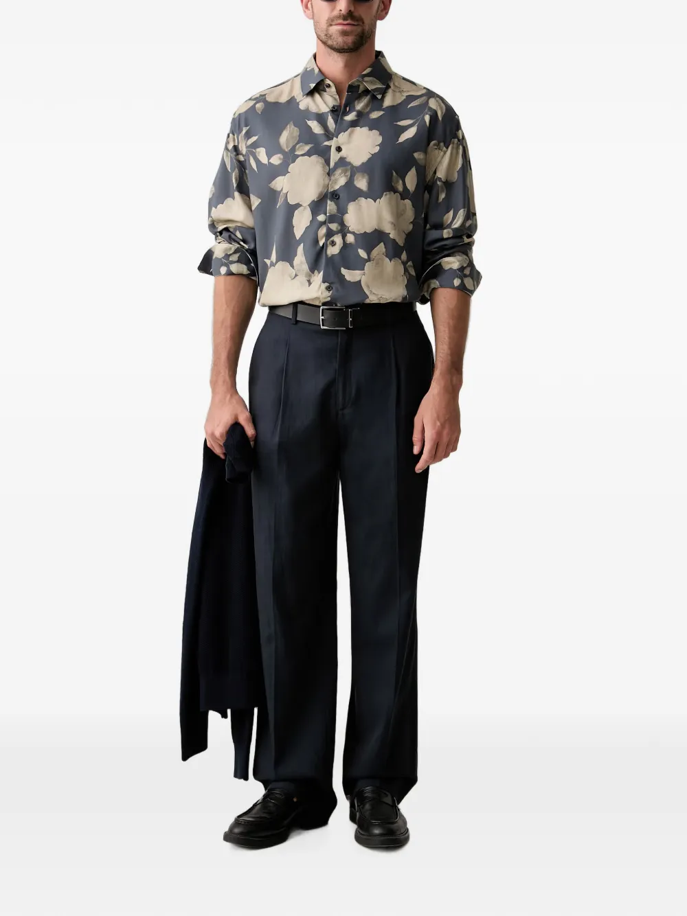 Joop! Overhemd met bloemenprint Blauw