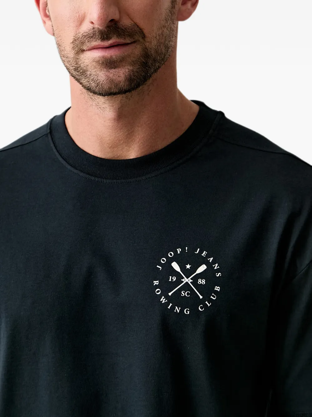 Joop! T-shirt met logoprint Zwart