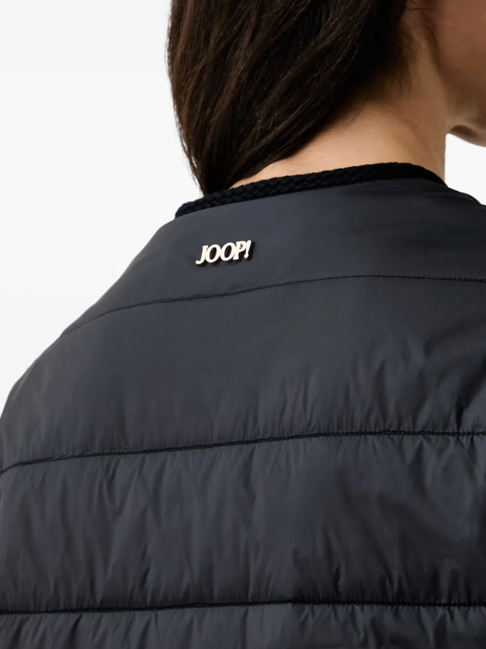 Joop! Jack met logo-plakkaat en gewatteerde afwerking Blauw