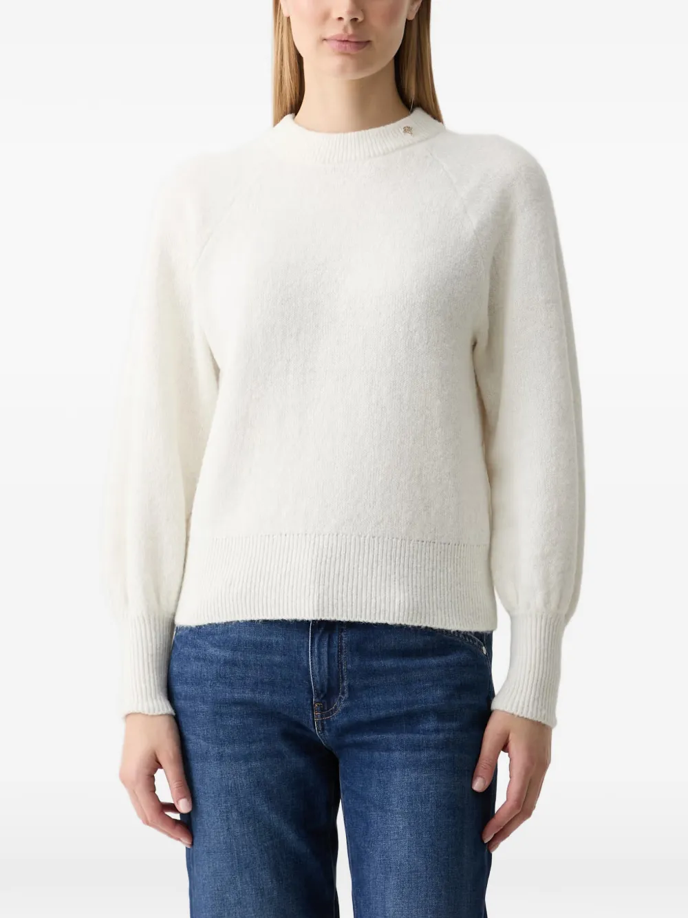 Joop! Pullover mit Raglanärmeln und Schleife - Weiß