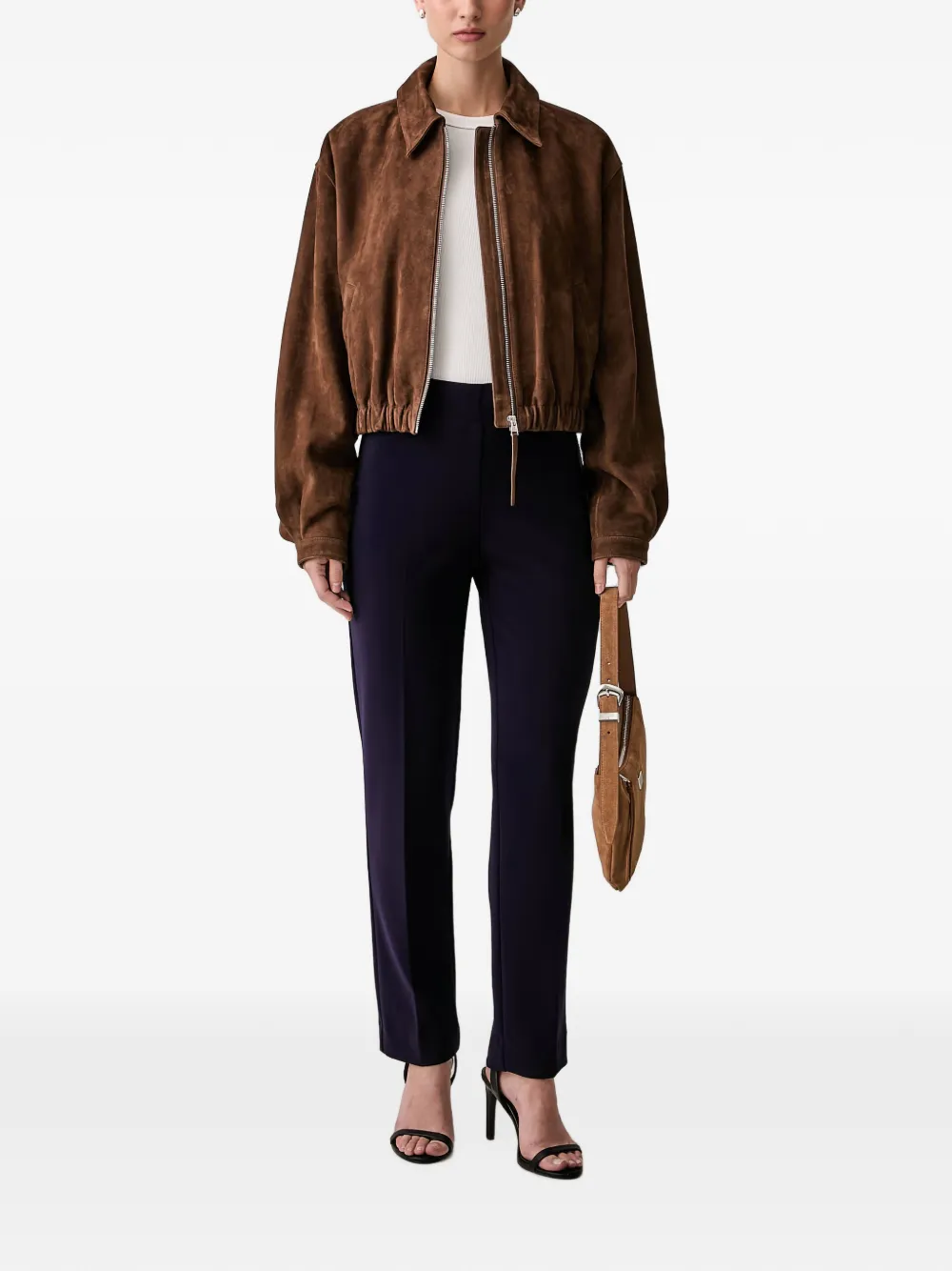 Joseph Ribkoff Broek met geperste plooien en split aan de achterkant Blauw