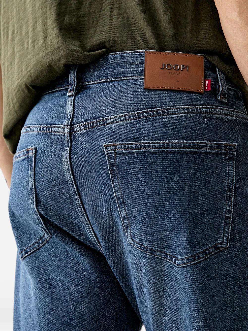 Joop! Jeans met vervaagd effect en logopatch Blauw