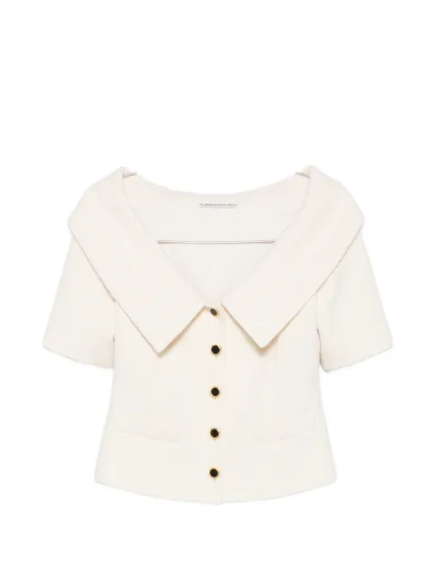 Alessandra Rich off-shoulder button-up jacket