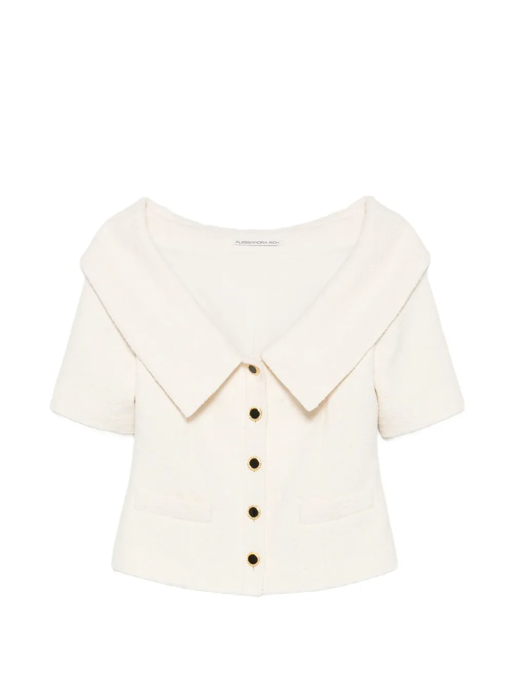 Alessandra Rich off-shoulder button-up jacket - Nude