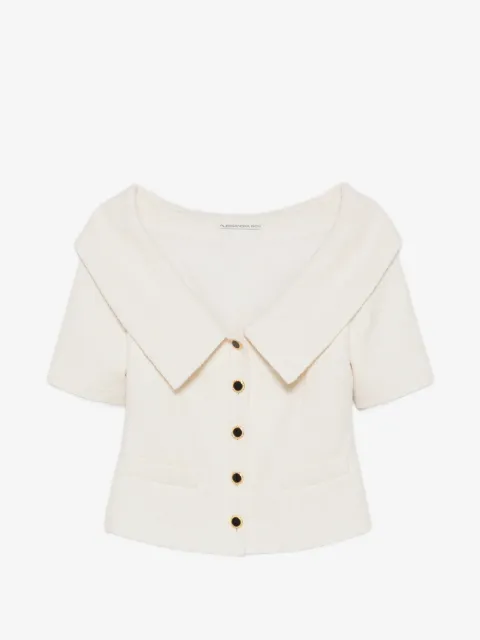 Alessandra Rich off-shoulder button-up jacket