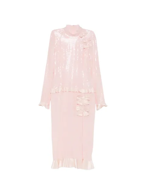 Alessandra Rich sequin-embellished bow-detail midi dress