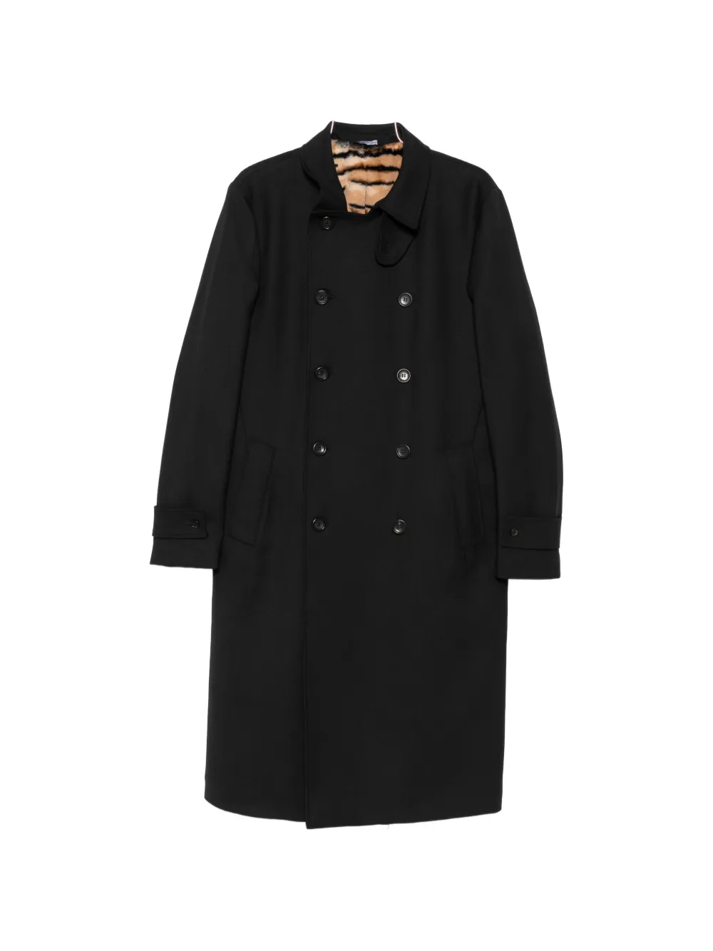 Reveres 1949 double-breasted high-neck coat - Nero