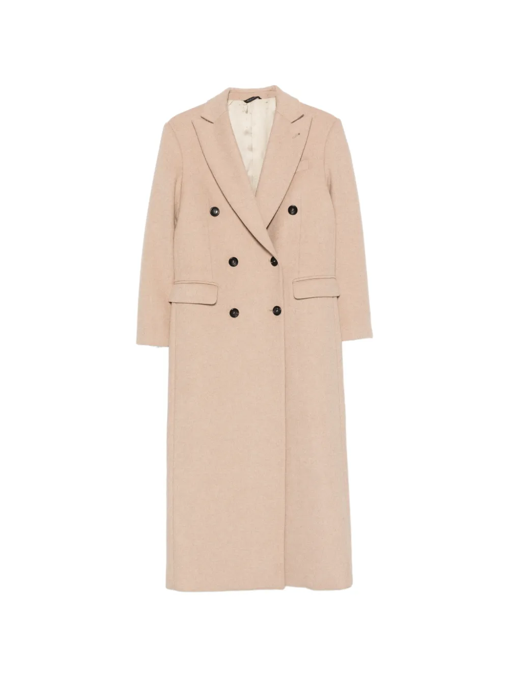 ERALDO double-breasted peaked-lapel coat - Nude